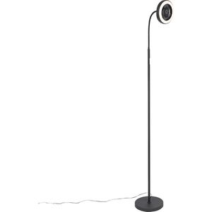 QAZQA dores - Moderne LED Vloerlamps-sStaande Lamp - 1 lichts - Ø 24 cm - Zwart - Woonkamers-sSlaapkamers-sKeuken