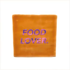 Tegeltje met tekst - Foodlover. - 10x10 cm - Oranje