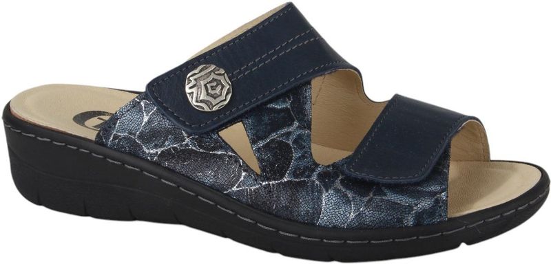 Ti Comos - 2710002-830 Slippers - Blauw - Nubuck - Leer Binnenvoering - Rubber Zool