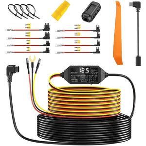 Camigoo® Dascham Hardwire Kit Pro - Voor 24/7 Parkeerbewaking - Met Bescherming Tegen Lage Accu - Met 4 Verschillende Zekeringtypen - Accustroom - Constante Voeding - Geschikt voor alle Camigoo® & Type-C aansluiting Dashcams