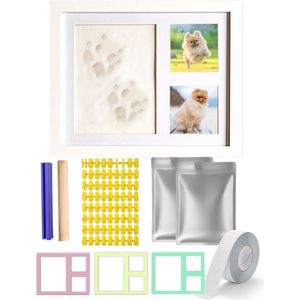 Pora&Co - Honden Fotolijst met Kleiafdruk - Gipsafdruk - Speelgoed voor dieren - Pootafdruk Hond - Puppy Speelgoed - Gipsafdruk huisdier