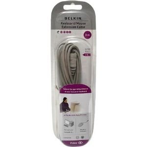 Belkin Cable PS2 6pin mini DIN male>female 3m PS/2-kabel Grijs