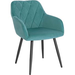 Rootz Velvet Eetkamerstoel - Ergonomische stoel - Comfortabele zit - Luxe fluweel - Stevig metalen frame - 44 cm x 42,5 cm x 85,5 cm
