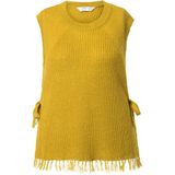 Angel of Style Angel of Style - Dames - Slip-over comfortabele pasvorm zijkanten met strikband - Donker mosterdgeel - Maat 42+