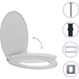 vidaXL Toiletbril soft-close en quick-release ovaal lichtgrijs - Toiletbril - Toiletbrillen - Wc-bril - Wc-brillen