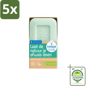 5 x Seepje - Afwaszeep - Handgemaakt & Biologisch - Tintelfrisse Limoen Geur - 120 gr - Grootverpakking - Afwaszeep - Biologische Afwaszeep - Handgemaakte Zeep - Limoen Geur - Plasticvrije Afwaszeep