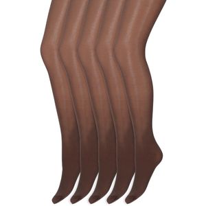 Glans panty | 35 Denier | Merk: Marianne | Maat: S t/m XXL | Kleur: Bruin | 5 Paar