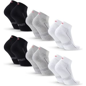 DANISH ENDURANCE Dempende Sportsokken - biologisch katoen - Sokken voor Heren & Dames - Meerkleurig - 6 pack - Maat 39-42