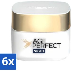 L'Oréal Paris Age Perfect - Nachtcrème - Hydraterend en Verstevigend - 50 ml - Voordeelverpakking - 6 stuks