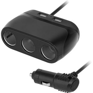 Sigarettenaansteker Splitter - 3 voudig - 2x USB Lader - Autolader - Splitter 12V / 24V - Sigaretten adapter