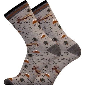 Uphillsport Ibex Merino Wollen Sokken 2-Pack - Grijs - Maat 43-46 - Unisex Wollen Sokken