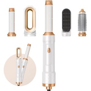 5-in-1 Airstyler – Multistyler – Föhnborstel – Krulborstel – Stijlborstel – Krultang – Haardroger – Voor Kort en Lang Haar – Lichtgewicht – Roterende Kabel – Wit