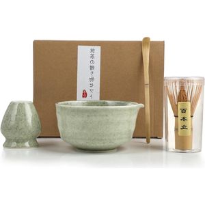 Matcha theeset - Inclusief bamboe matcha bezem en accessoires - 4-delige set