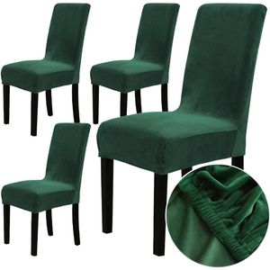 Unyqoos ® Set van 4 Luxe Fluweel Stretch Stoelhoezen voor Diverse Gelegenheden en Stoeltypes