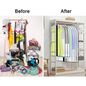 Candala stuks ademende kledinghoezen met ritssluiting, 60 x 100, 60 x 120 cm, waterdichte stofdichte kledinghoezen, tassen, mottenbestendige jurkhoezen vochtbestendig, opbergtas voor herenpak voor