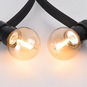 LumenXL lichtsnoer voor buiten 73 meter met 150 1 watt filament LED lampen - IP20 dimmer - 2200K