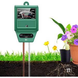 TIKKENS® Vochtmeter Bodem Planten - Vochtigheidsmeter Planten - pH en Lichtmeter - 3 in 1 - Bloemen/Planten - Tuinaarde Testen - Vochtmeters