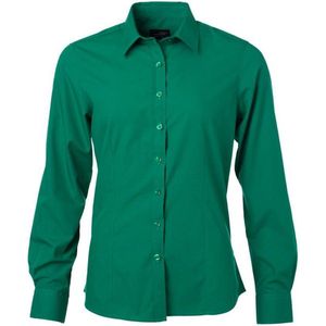 James and Nicholson Dames/dames Poplin-shirt met lange mouwen (Iers Groen)