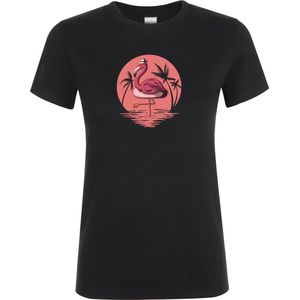 Klere-Zooi - Flamingo - Dames T-Shirt - 3XL