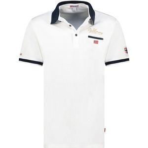 Geographical Norway Expedition Katoen Polo Shirt Kara Wit - XXL