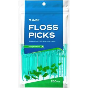 Sterke Tandzijde met Munt Smaak - 150 Stuks Floss Picks voor Optimale Mondverzorging