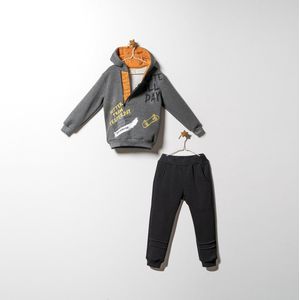Kledingset 2 delig - Joggingpak trainingspak vrijetijdspak broek met hoodie fleece gevoerd