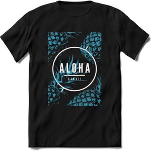Aloha Hawaii | TSK Studio Zomer Kleding  T-Shirt | Blauw | Heren / Dames | Perfect Strand Shirt Verjaardag Cadeau Maat 3XL