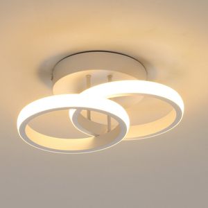 Delaveek-Dubbele Cirkel LED Plafondlamp-22W 2700LM -3000K Warm Wit-Aluminium-Wit