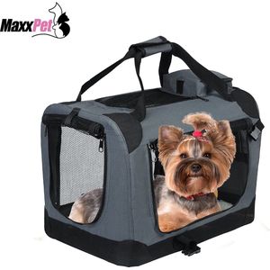 MaxxPet Hondenbench opvouwbaar - autobench - reisbench hond - transportbox - reismand - 50x35x35cm