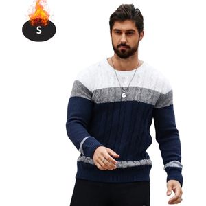 Nivard Sweater Heren - Sweaters - Hoodie - Warme Trui - Vest - Blauw/Wit - S