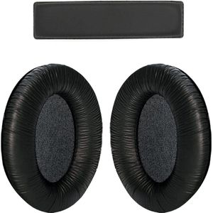 Somstyle Oorkussens Met Hoofdband Geschikt Voor Sennheiser HD 206, HD 201, HD 201S, HD 200 & HD180 - Zacht Schuim - Kunstleer - Zwart