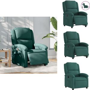 vidaXL Elektrisch Verstelbare Fauteuil - Elektrisch Verstelbare Fauteuils - Relaxfauteuil - Draaifauteuil - Fauteuil verstelbaar elektrisch stof donkergroen