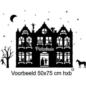 Raam Sticker Pietenhuis - 5 December - Statische Raamsticker Sinterklaas - Piet - Pieten - Feest -Pepernoten  Marsepein Herbruikbaar 50x75cm