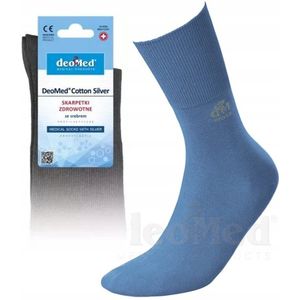 DeoMed Cotton Silver Sokken - Antislip, Antibacterieel, Maat 43-46