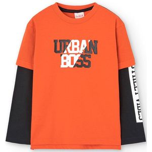 Boboli Knit T-shirt Met Lange Mouwen Oranje 4 Years Jongens