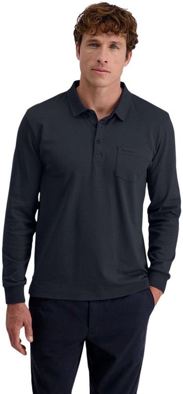 Pierre Cardin - Poloshirt - Salute - Lange Mouwen - Borstzak met Merkapplicatie