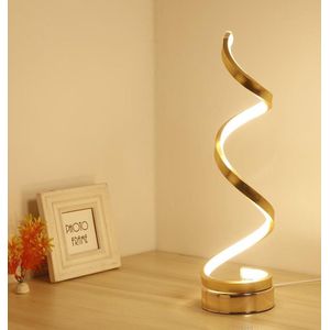 Elegante tafellamp - LED verlichting - spiraalvormig design voor elk interieur - Goudkleurig