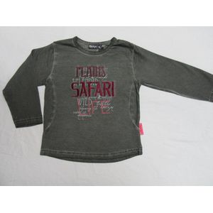 dirkje , meisjes , t-shirt met lange mouw , kaki , safari , 2 jaar 92