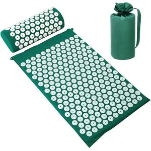 Acupressuurmat & kussenset, acupunctuurmat, spikes, yogamat voor massage, wellness, ontspanning en spanningen, ontspanning, spieren, ontspanning na sport, herstel, met draagtas