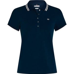 TOMMY HILFIGER - Shirt - Navy - Katoen - Polokraag - Kwartmouw