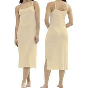 Onderjurk - Beige - Bamboe Viscose - Lang - 116CM - Maat L/XL (813)