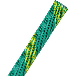 Techflex-PTN0.25GD/30-Kabelsok-Kabelsleeve-Kabelbeschermer-Kabel Management–Kabelkous-Kabelmantel-Maat: 3.2 - 11.1 mm-Kleur: Ground stripe-Lengte: 30 mtr