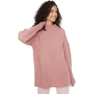 Trendyol Bordeauxrode Basic Gebreide Trui Met Brede Pasvorm En Zachte Structuur Twoaw23Kz00490