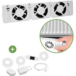 LDY - Radiator Ventilator - Verwarming Ventilatie - 1 Single set - Universeel Verstelbaar - Geschikt voor elke Radiator / Convector - Bespaar op je Energierekening - 2 Jaar Garantie - Geruisloos