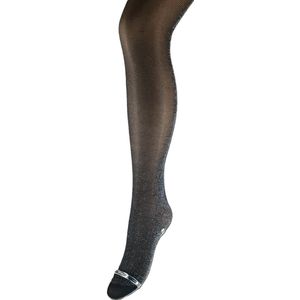 Bonnie Doon Curvy Glitter Tight Panty Subtiele Glitter Grote Maat XXL 44/46 Zwart/Zilver - comfortabele pasvorm - speciaal voor grote maten - glamour - feestelijk - casual - curvy - metalic - Subtiel - Zwart met Goud -Black/Silver - BP251904