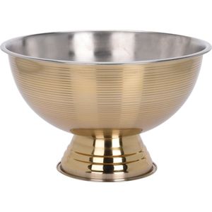 Goud/zilveren RVS schalen op voet 39 x 24 cm - 1x stuks