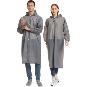 Festival Regenjas - Grijs | Unisex EVA Capuchon Poncho | Lichtgewicht / Waterdicht | Fashion Favorite