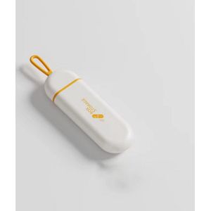 Rieba® Pillendoos – Medicijnendoosje – Pillen organizer – Uitneembaar opbergdoosje voor onderweg - 3 vakjes – Oranje Wit