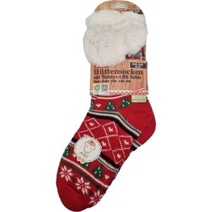 Antonio Huissokken - Huissokken Kerst - Groen/Grijs/Wit/Rood - Dames- Antislip ABS - One Size (38-42) - Hüttensocken - Warme Sokken - Warme Huissok - Kerstcadeau voor dames