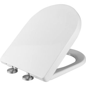 D-vormige Softclose Toiletbril met Quick Release en Verstelbare Scharnieren - Wit